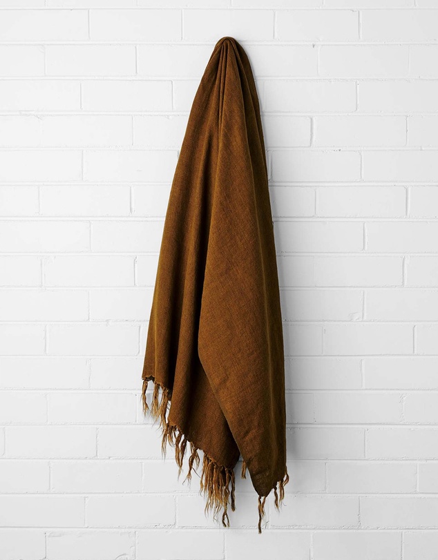 Aura Home - Linen Fringe Throw