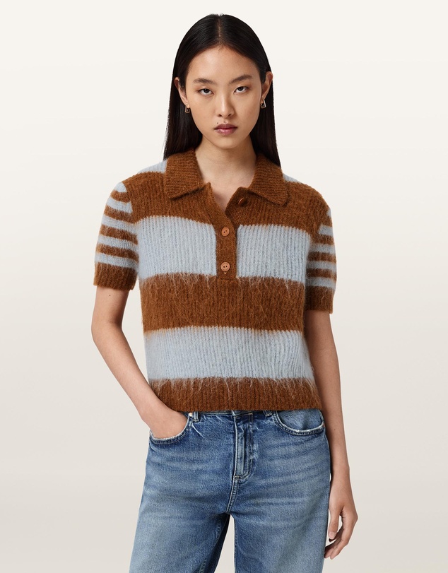 AllSaints - Clem Mohair-Merino Blend Polo Tee
