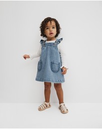 Country Road - Scallop Denim Pinafore
