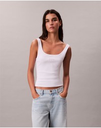Calvin Klein Jeans - Monologo Rib Scoop Neck Tank Top