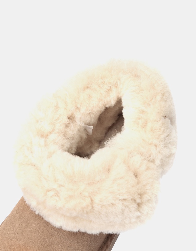 EVERAU - Australian Shepherd Ugg Mini Button Sheepskin Upper UGG Boots