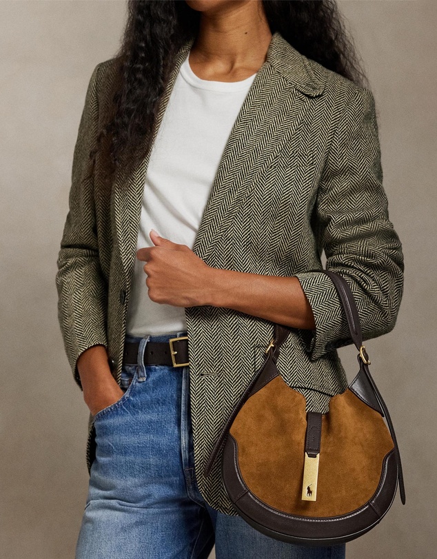 Polo Ralph Lauren - Polo ID Suede-Leather Small Shoulder Bag