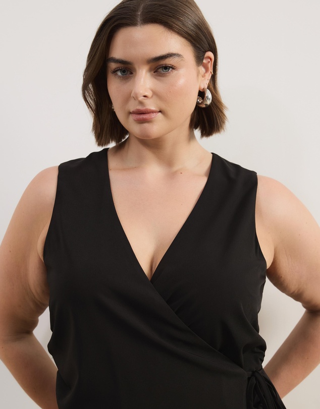Atmos&Here Curvy - Ellie Wrap Waist Vest Top