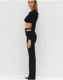 Style Addict - Waist Slit Pants - Black