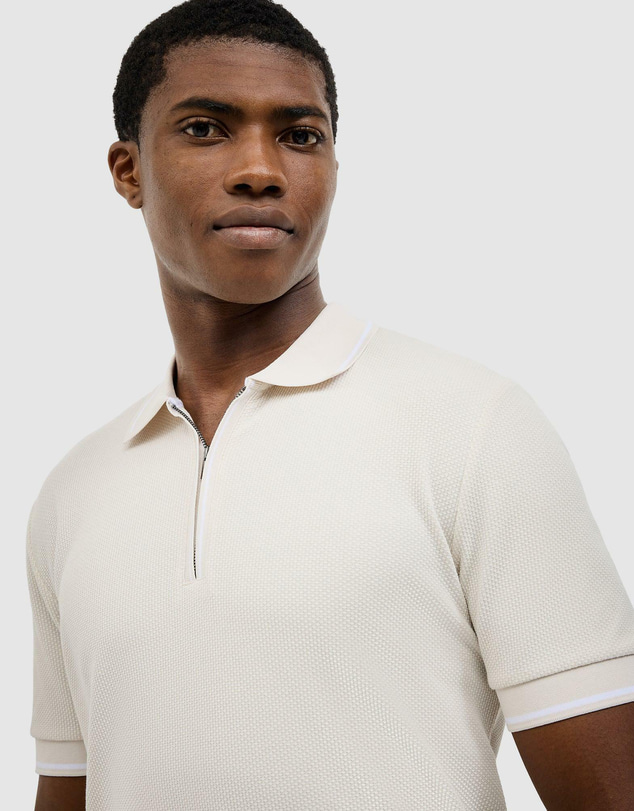 Politix - Morgan Textured Zip-up Polo