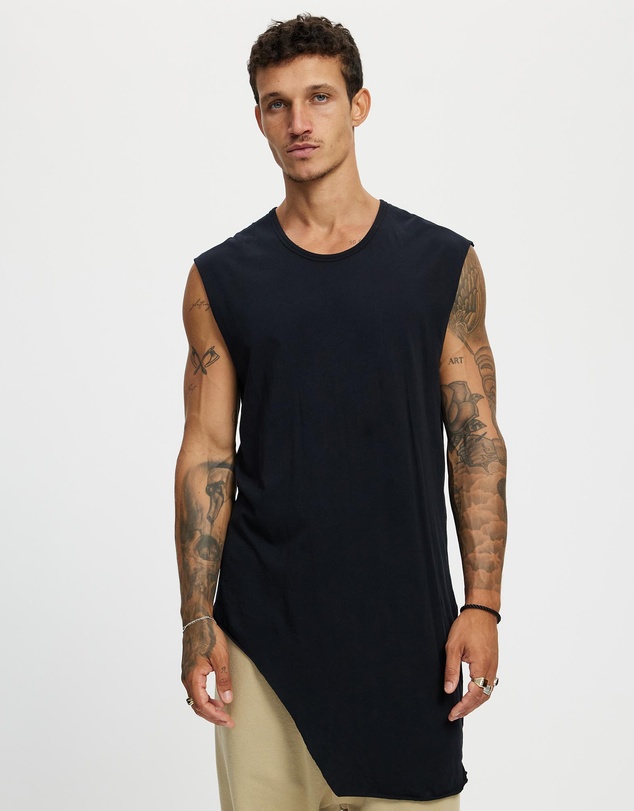 Surrounded By Ghosts - The Graftonite Asymmetrical Cotton Tail Muscle T-Shirt
