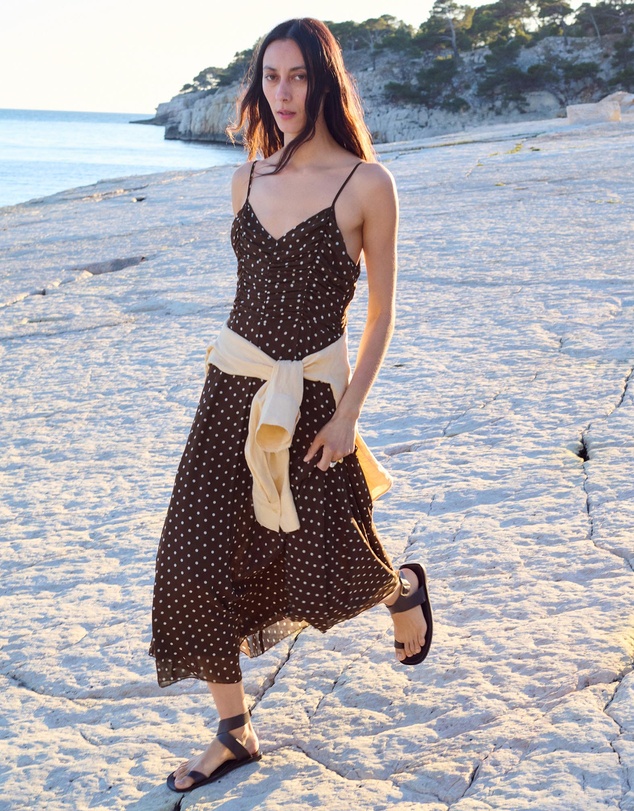 M.N.G - Polka Dot Dress with Gathered Neckline