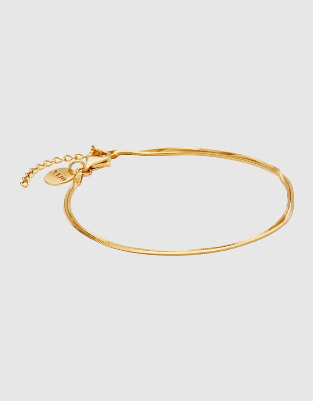 Najo - Mirage Yellow Gold Double Chain Bracelet (18.5cm+ext)