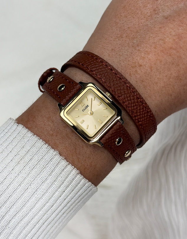 Cluse - Gracieuse Mini Watch Double Leather, Nutshell Brown