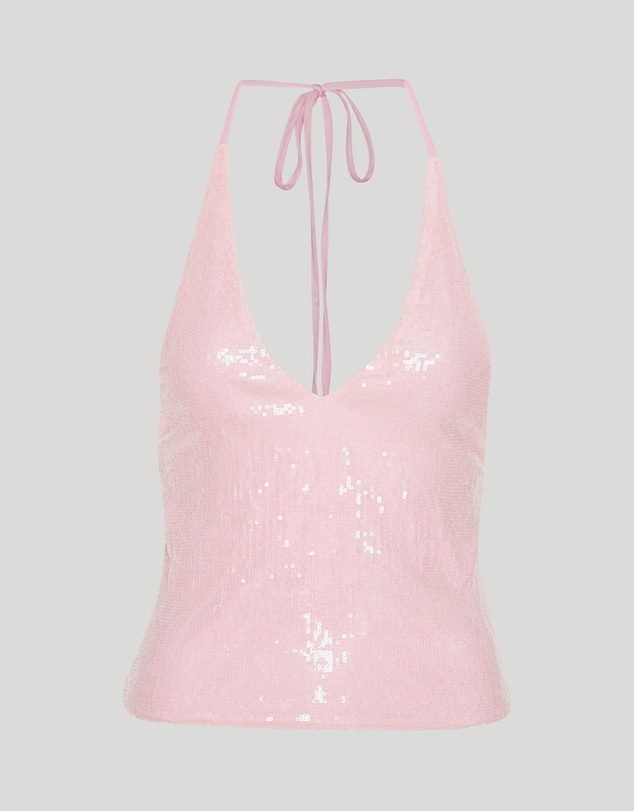 ROTATE - Sequin Halterneck Top