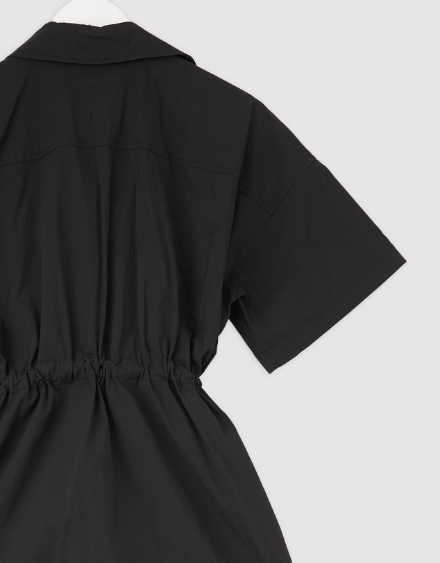 Revibe - Repaired Shona Joy Campbell Short Sleeve Drawstring Shirt Dress - AU 8