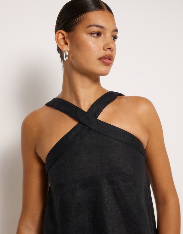 AERE - Elodie Linen Cross Front Top