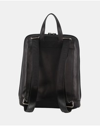 Milleni - Milleni Ladies Genuine Leather Twin Zip Backpack