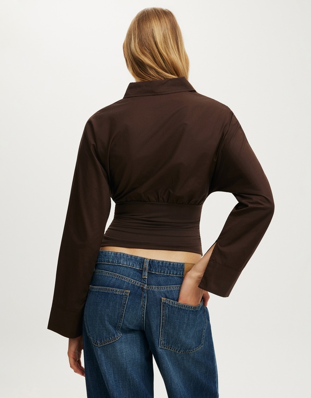 Cotton On - Drew Rouched Long Sleeve Shirt
