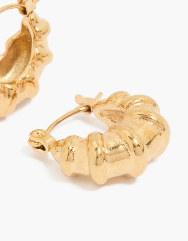 Lovisa - Waterproof Gold Plated Stainless Steel Chunky Detailed Hoop Earrings