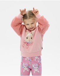 Rock Your Kid - Hunny Bunny Fuzzy Sweatshirt in Peach