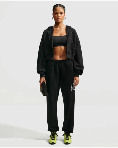 Nike - Studio Fleece Medium Weight Oversized Full-Zip Cropped Hoodie