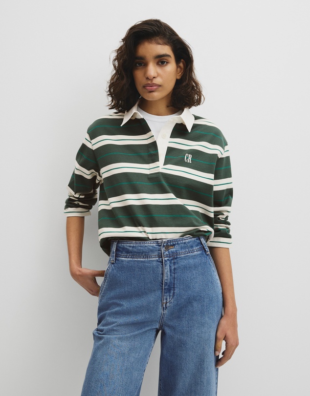 Country Road - Australian Cotton Stripe Rugby Polo Sweat