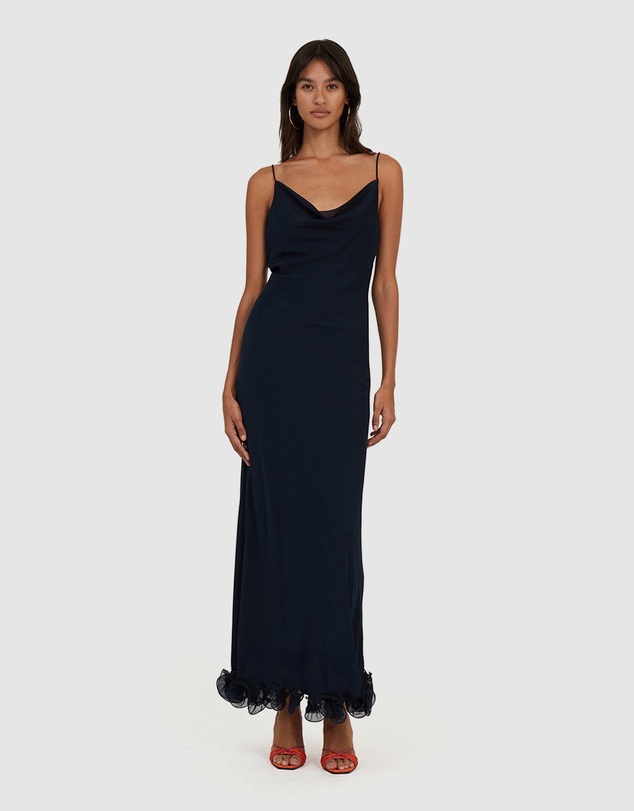 ROTATE - Chiffon Ruffle Slip Dress
