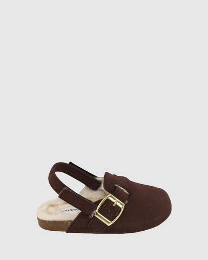 Human - Kids Lennox Faux Fur Slide Choc