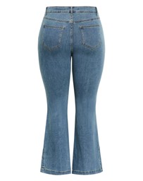 City Chic - Plus size Harley Fit Side Split Flare Leg Jean - light wash
