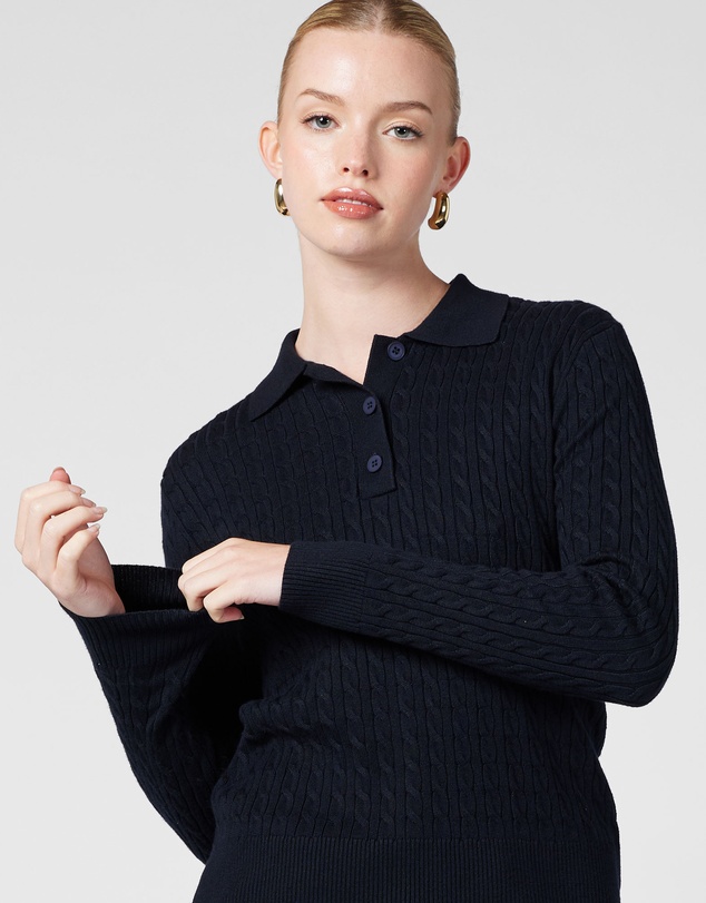 MVN - Arlo Polo Knit Top