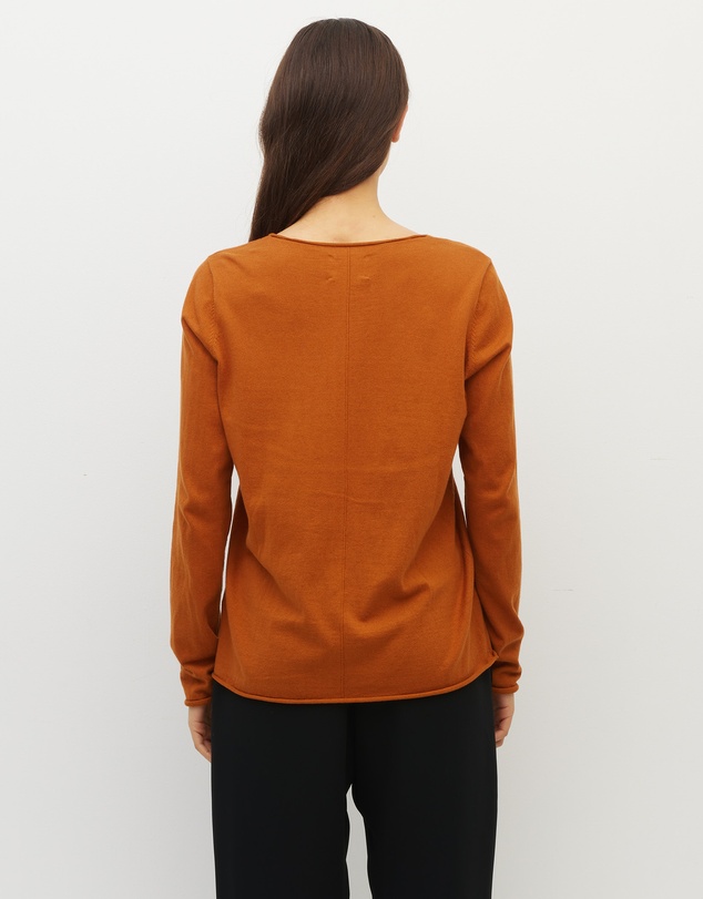 JH Lounge - JHL V-Neck L/S T (Fine Cotton Cashmere) Tobacco