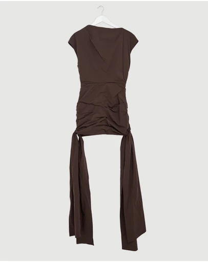 Revibe - Repaired Shona Joy Campbell Draped Tie Mini Dress - AU 8