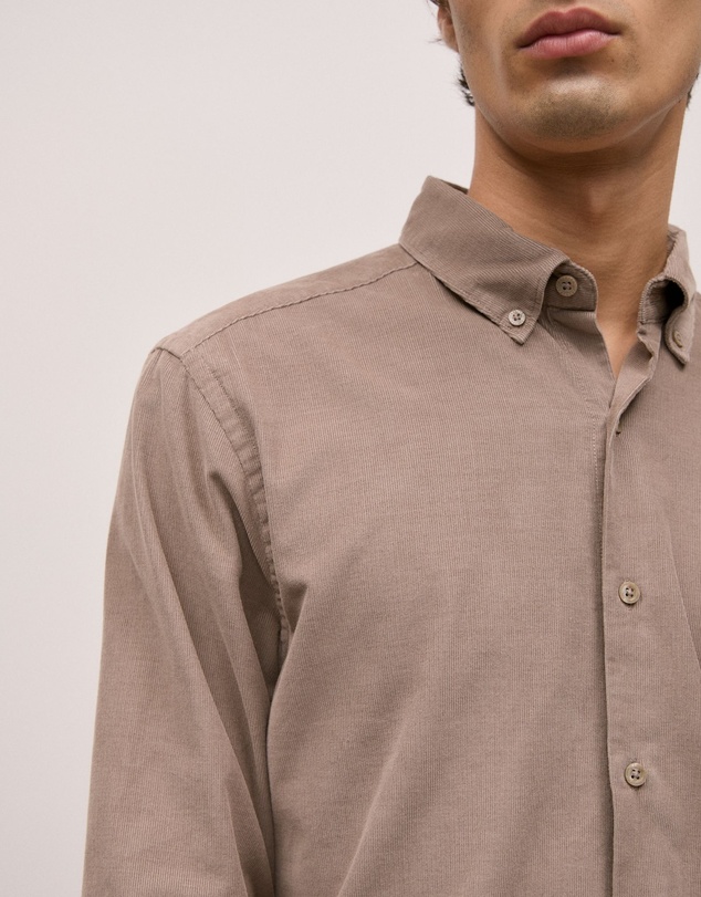 Trenery - Regular Fit Cord Shirt in Cinder
