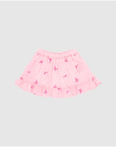 Fox & Finch - Summer Vacay Embroidered Skirt With Inbuilt Shorts - Babies-Kids