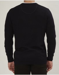 3 Wise Men - 3 Wise Men Fisher V Neck Merino Knit - Navy