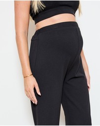 Soon Maternity - Pull-On Wide Leg Pants (Cropped)
