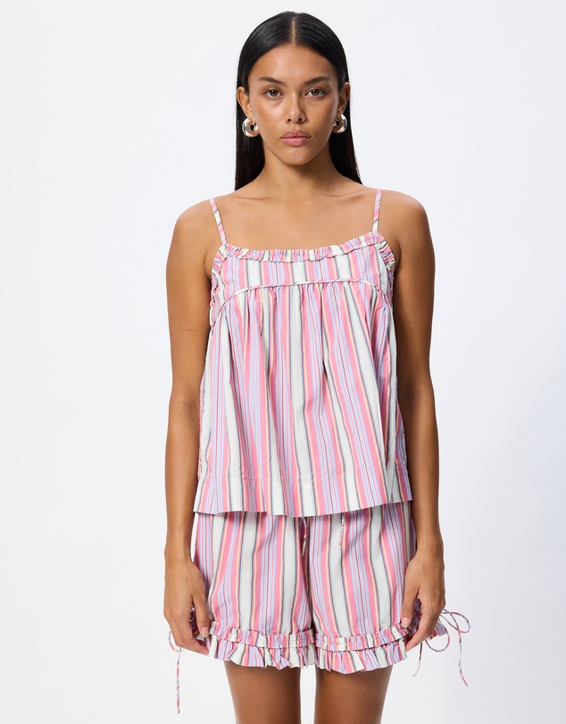Damson Madder - Mafalda Ruffle Neck Top
