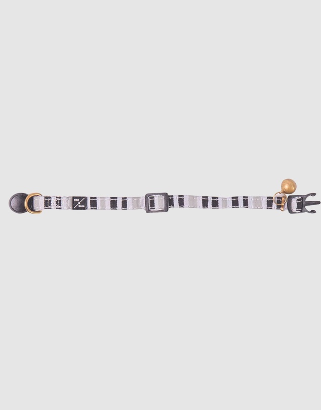 Mog & Bone - Hemp Cat Collar - Pebble Black Brush Stroke Print