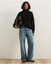 Atmos&Here - Alice Rib Knit Funnel Neck Jumper