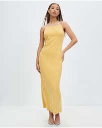 Third Form - Mode Straight Neck Maxi Dress