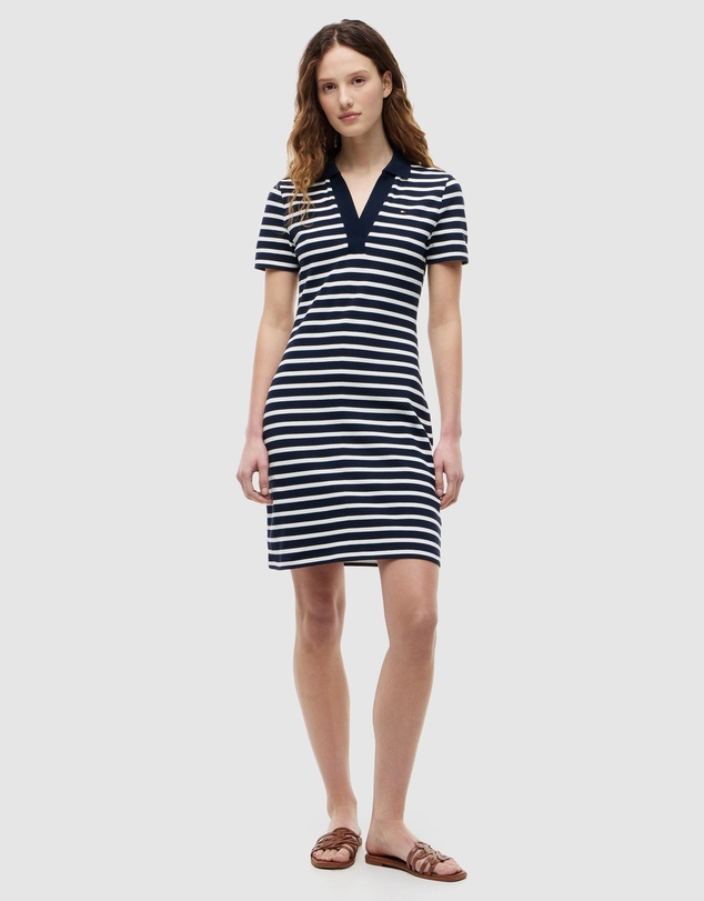 Tommy Hilfiger - Slim Open V-Neck Polo Dress