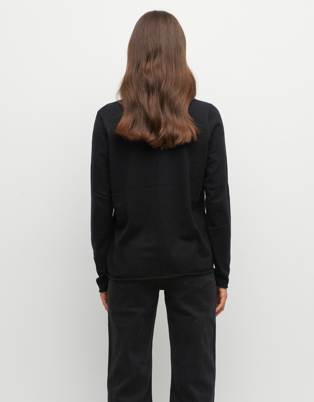JH Lounge - JHL V-Neck L/S T (Fine Cotton Cashmere) Black