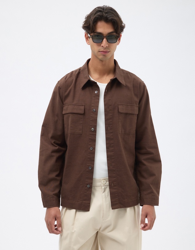 AERE - Utility Pocket Linen Blend Shirt