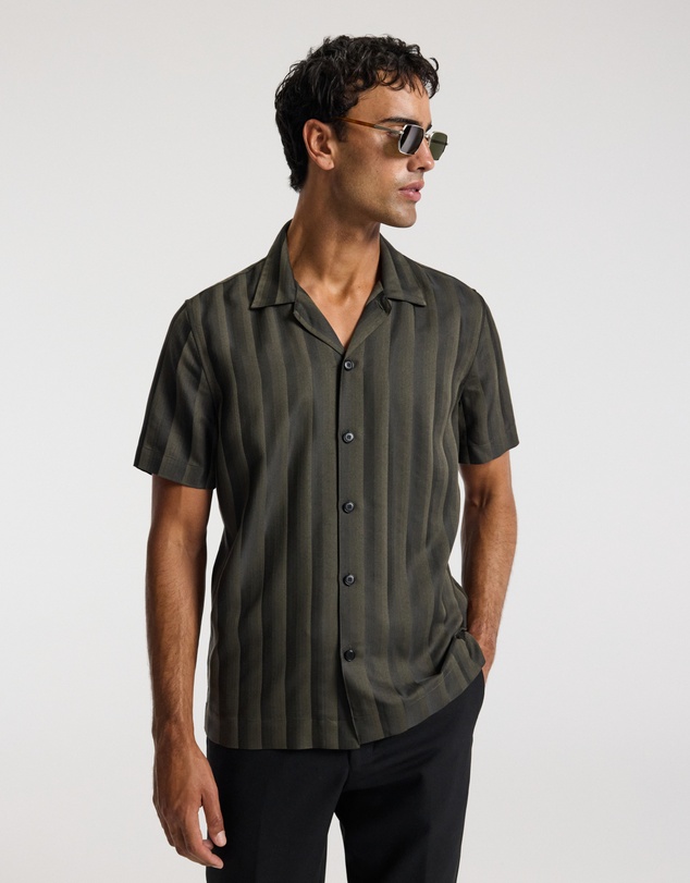 Calibre - Jacquard Stripe Shirt Khaki