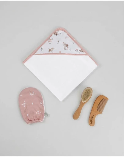 Living Textiles - 4pc Baby Bath Gift Set - Fawn Fables