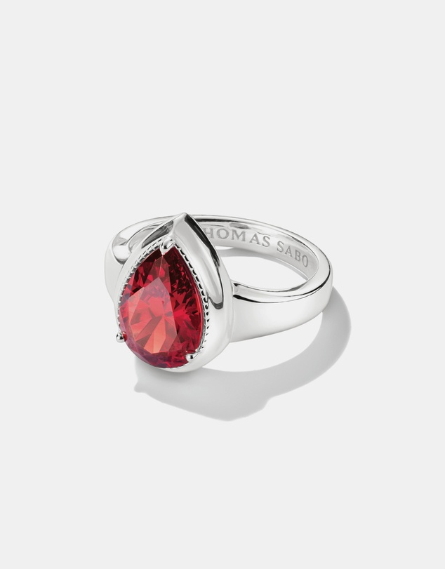 THOMAS SABO - THOMAS SABO Ring with Red Teardrop Zirconia Stone Silver