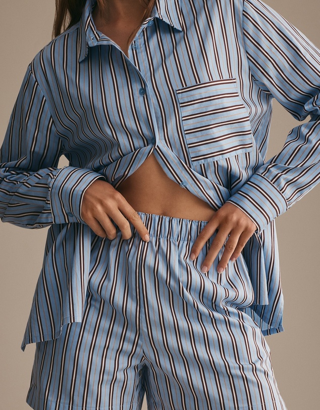 Resting - Soft Woven Cotton Jules Long Sleeve Shirt