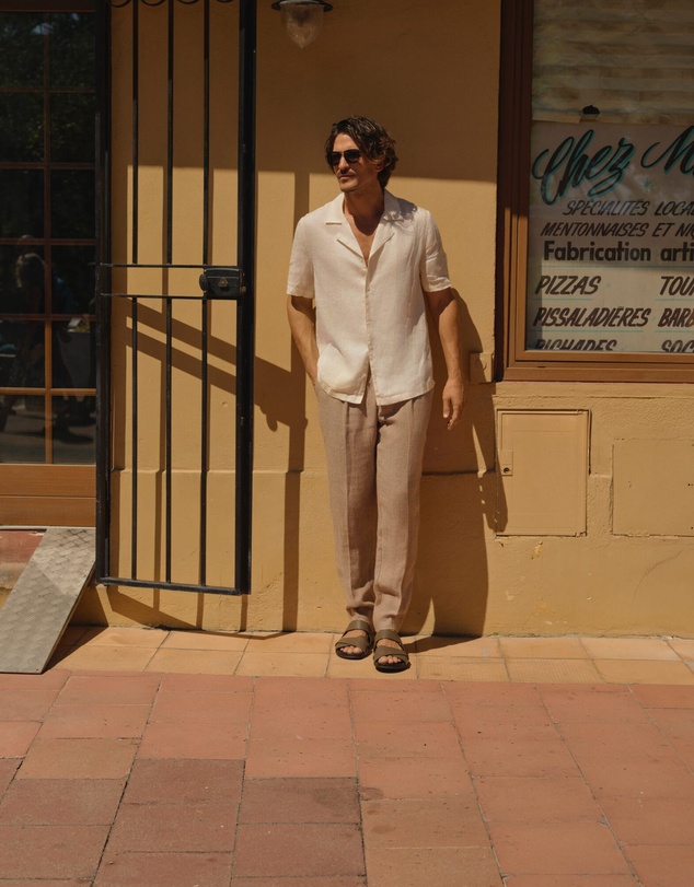 SABA - Wade Pleat Front Linen Pant