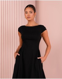Azzurielle - Quintin Full Skirt Midi Dress