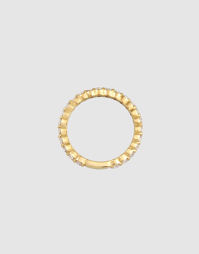 Elli Jewelry - Zirconia Band Ring in Gold-Plated 925 Silver