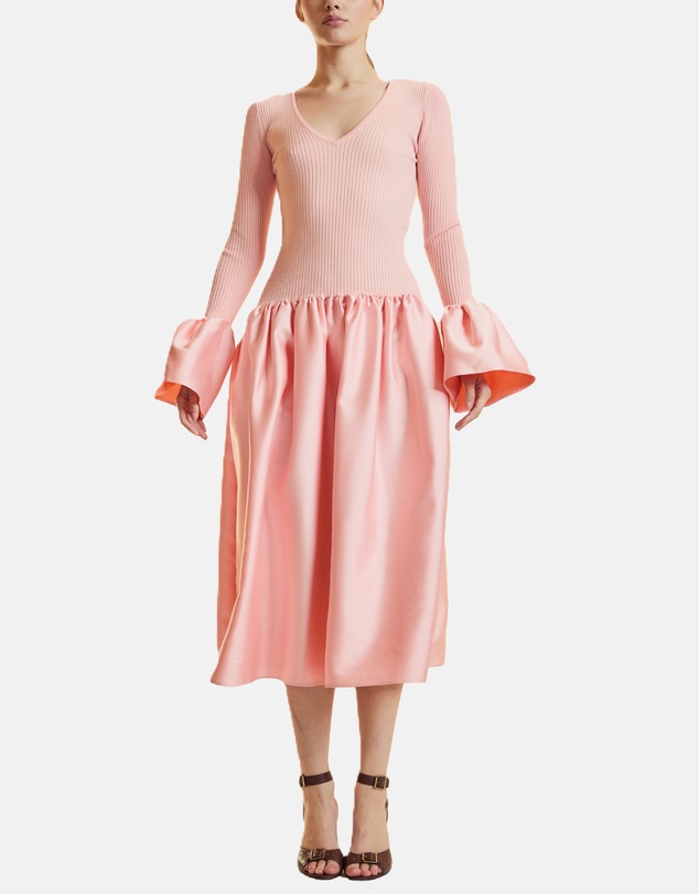 Cynthia Rowley - Rib Knit Silk Wool Combo Dress