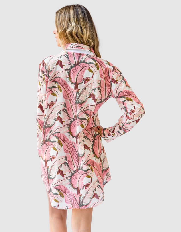 Sant And Abel - Women's Martinique® Pink Banana Leaf Night Shirt