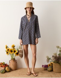 BOTEH - Palmetto Lace Up Tunic Dress