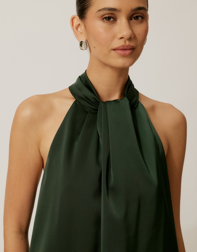 Tussah - Ruby Satin Halter Top